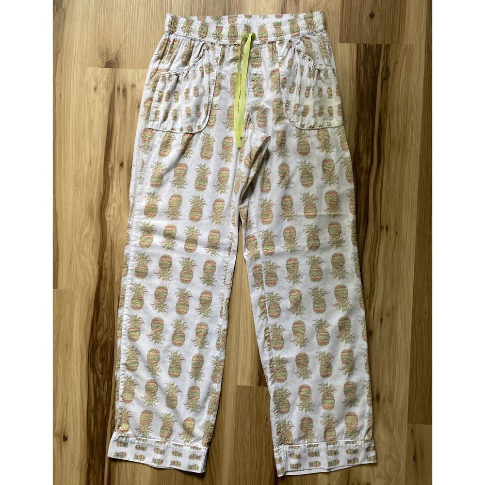 Victorias Secret Pineapple Print Pajama Pants XS White Pink Yellow‎ Sleepwear